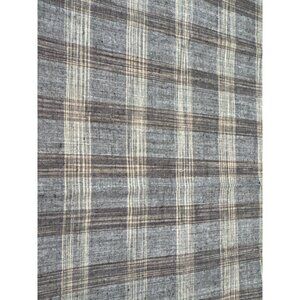 Plaid Cotton Fat Quarter 18x22 Inches Gray & Beige Fabric for Sewing Crafts Quil